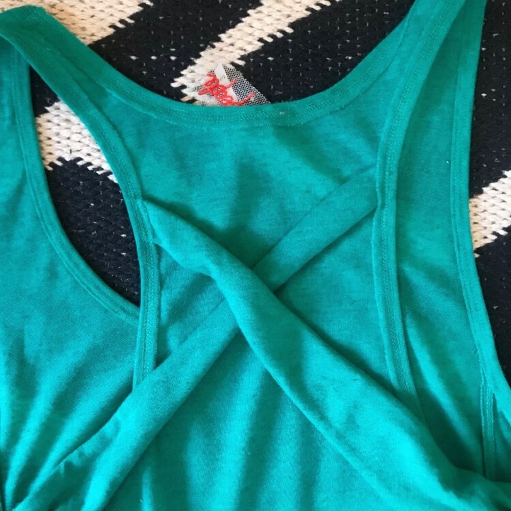 Free People Linen Blend Cute Back Tank Top sz S - Picture 6 of 8